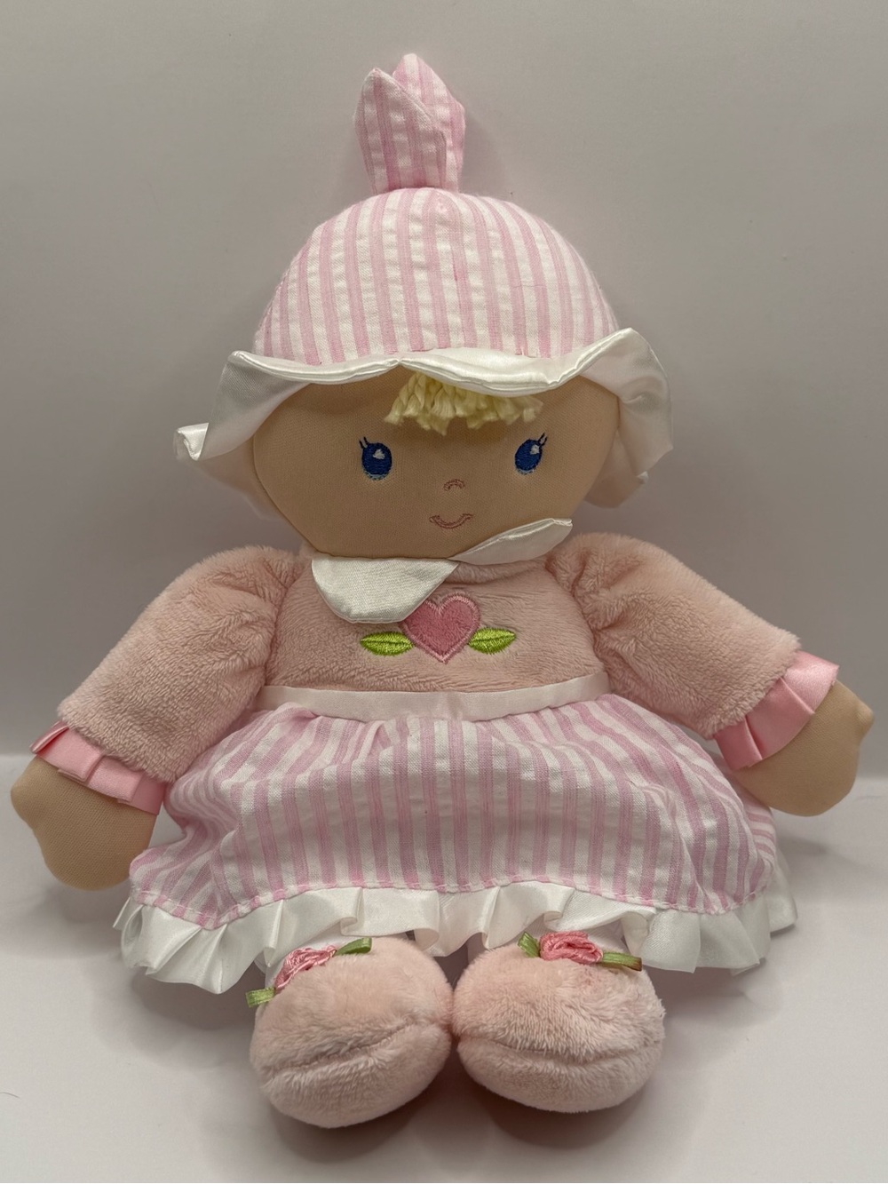 Kids Preferred First Baby Plush Soft Doll Blonde Hair Blue Eyes